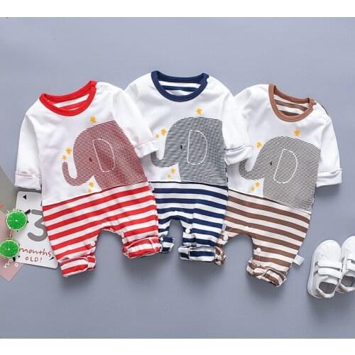 Newborn jumpsuit spring autumn cute cartoon elephant romper newborn clothes baby boy jumpsuit baby girl jumpsuit baby onesies