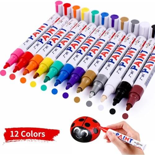Paintbrush colored graffiti markers paint for fabric art supplies highlighters lettering diy metal plating golden signature pen