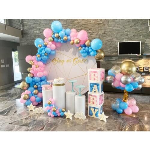Round circle background Gender reveal backdrop boy or girl baby shower birthday Party decoration table Covers party panel YY-549