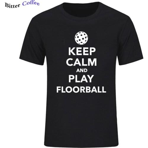 Summer Hot sale Top Quality Keep Calm And Play Floorball T shirt Men T-Shirt Plus Size Homme Round Neck Tee Shirt