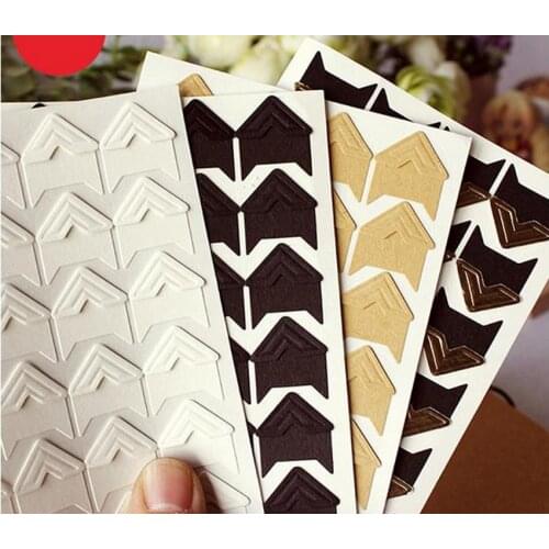 Hot Sell 120 pcs/lot (5 sheets) DIY Vintage Corner kraft Paper Sticker Photo Albums Decor S