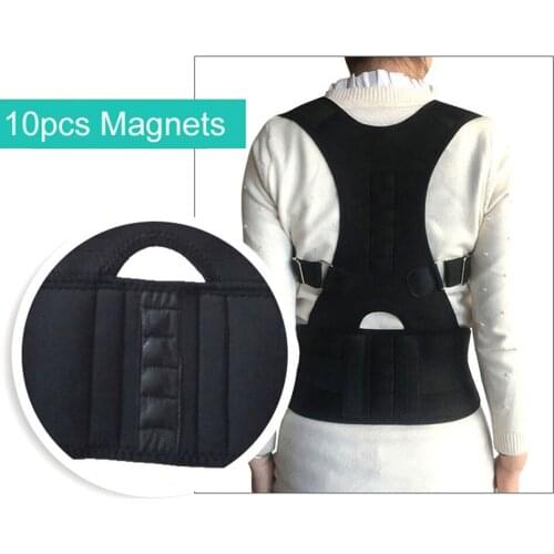 Magnetic Lumbar Posture Corrector Spine Waist Back Shoulder Support Belt Band Adjustable Brace Correction Humpback Pain Relief
