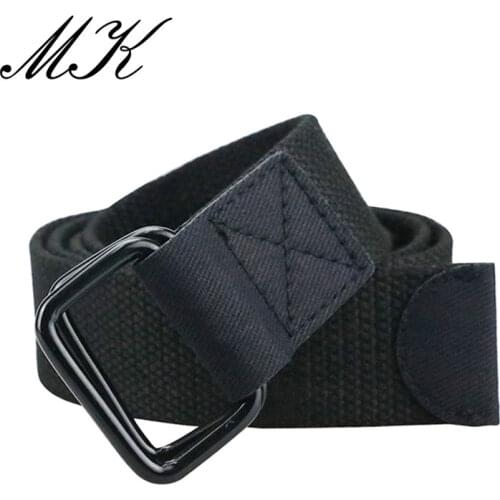 Maikun Unisex Double Ring Buckle Belt Tactical Canvas Men Belt Casual Harajuku Belt For Jeans