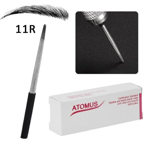 50pcs 7R 9R 11R Micro Permanent Makeup Needles Blade Tebore Blading Microshading Laminas Tebori Eyebrow Microblading Needle
