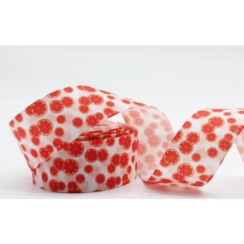 Cartoon Fruit Pomelo Printed Grosgrain Ribbon 3'' Design Custom​ Cartoon Logo for Hair Bows Sewing DIY Handmade Materials