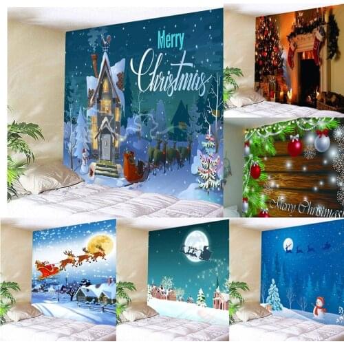 Xmas Art Wall Hanging Tapestry Christmas Decor Backdrop Party Decoration 79 x 50inch TV Background Art Decors