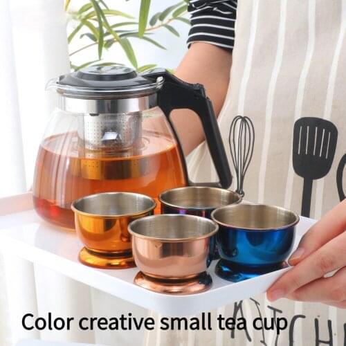 304 New Stainless Steel Small Tea Cup Coffee Cup Color Creative Small Tea Cup
