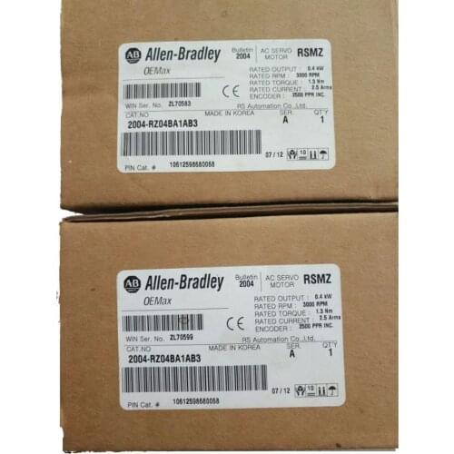 New and Original Allen Bradley AB AC Servo Motor 2004-RZ04BA1AB3 3000RPM 0.4KW