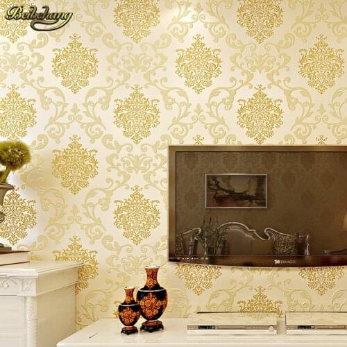 Beibehang papel de parede Non-woven bedroom wall paper shop for living room simple European Damascus wallpaper for walls 3 d