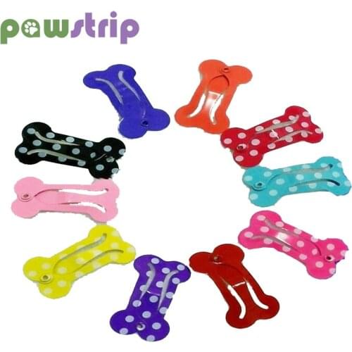 Pawstrip 10pcs/lot Bone Shaped Small Dog Hair Clips Cat Grooming Supplies Pet Dogs Hairpin Pet Grooming Accessories For Cats Dog