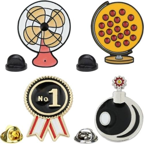 The first badge medal metal brooch small fan bomb cartoon color dripping pin gift decoration bags for children
