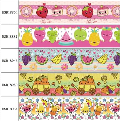 22MM 25MM 38MM 50MM 75mm Printed Pattern on Grosgrain Ribbon for diy ribbon