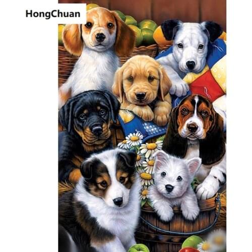 Christmas cute puppy 5D DIY square/round diamond painting cross stitch home decoration gift mosaic diamond embroidery