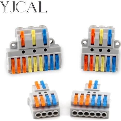 Wire Connector 2 In 4/6 Out Wire Splitter Push-in Terminal Block Electrico Block Compact Wiring Splicing House Led Conector