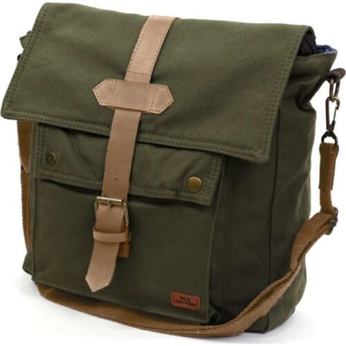 Old Cotton Cargo 7170 Branco Satchel Laptop Shoulder Messenger Crossbody Travel Canvas Vintage College Bag for Men and Women