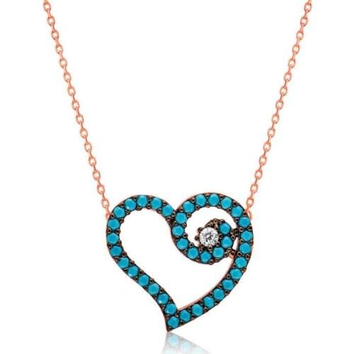 Tevuli 925 Sterling Silver Blue Heart Lady Necklace
