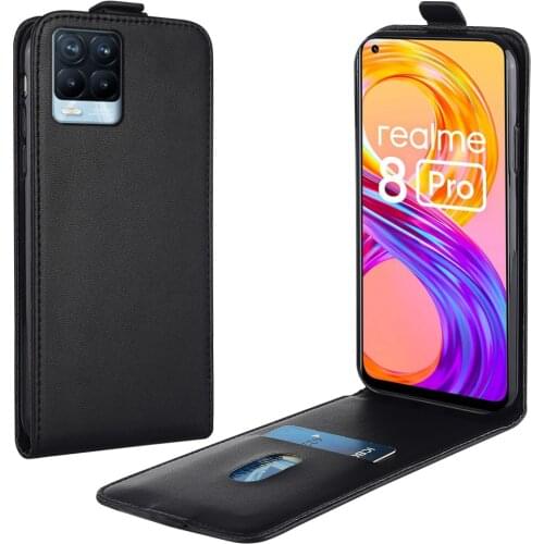 Flip Up and Down Leather Case for Realme 8 Pro RMX3081 RMX2117 RMX2032 Vertical Cover for Realme 8Pro Case Phone Bag