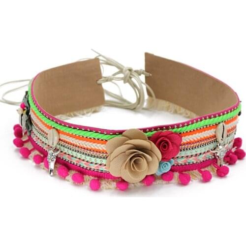 VONNOR Fashion Handmade Woven Tassel Belt for Women Bohemian Fringed Shell Female Accessories Decoration Belt for Dress