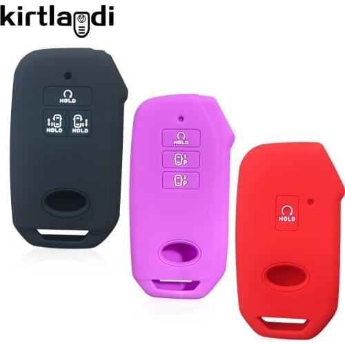 Silicone Car Key Case Cover for KIA Sportage K5 Cerato Carnival Sorento Stinger Seltos Holder Keychain Smart Remote Keyless Cap