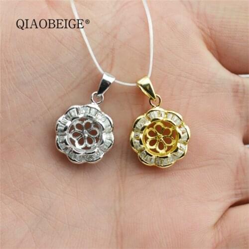QIAOBEIGE JEWELS DIY Making 925 Sterling Silver Women Necklaces&Pendants Freshwater Pearl Unique Pendants Fashion Female Jewelry