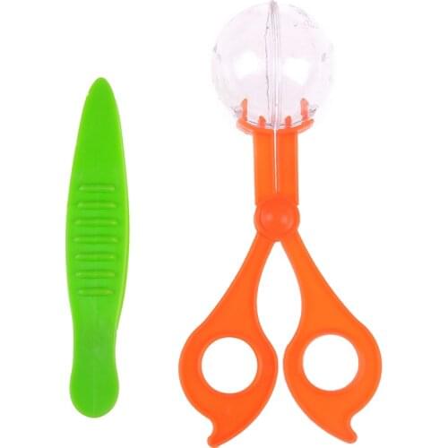 1Set Plastic Bug Insect Catcher Scissors Tongs Tweezers For Kids Children Toy Handy