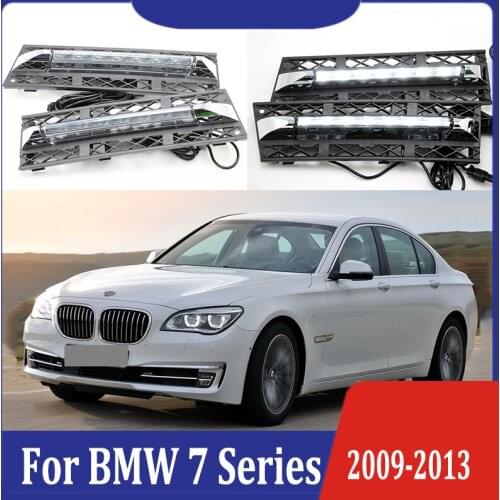 2pcs For BMW 7 Series F01 F02 2009-2013 6000K White Light LED Daytime Driving Running Light DRL Car Fog Lamp