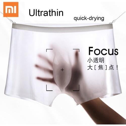 3pcs Xiaomi Summer Ice Silk Men Underwear Seamless Transparent Boxer Shorts Ultra Thin Breathable Comfortable Panties Underpants