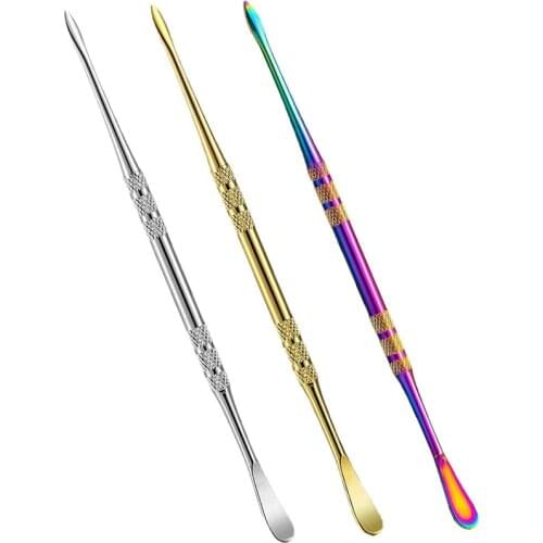 3 Pack Wax Carving Tools Kit Stainless Steel Wax Scoop Tool Carving Pen Sculpting Spoon, 4.84 Inch and 3 Colors