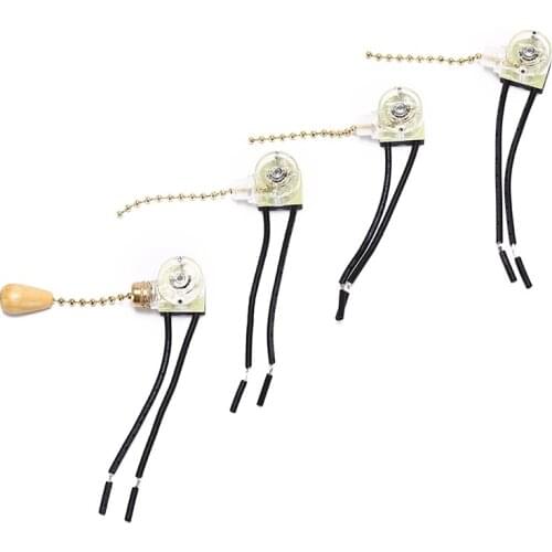 4pcs/Lot Replacement Tools Wall Light Pull Switch Home Ceiling Fan Lamp Universal Pull Chain Cord Switch Set 125/250V Whosesale