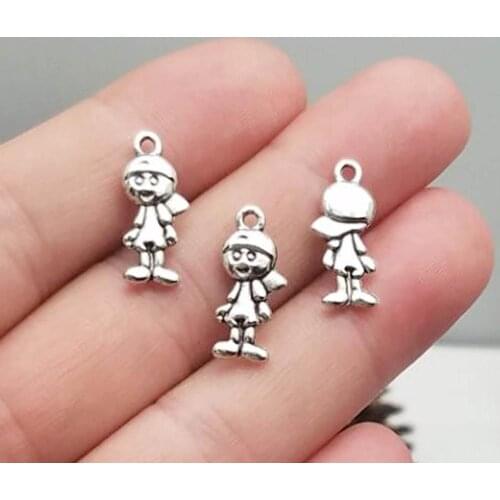 50pcs/lot--18x8mm, Antique Silver plated Boy charms ,DIY supplies, Jewelry accessories