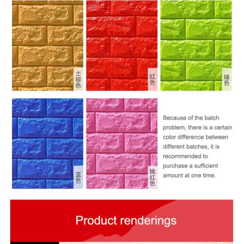 70*77 3D Wall Sticker Self Adhesive Wallpaper DIY Brick Living RoomTV Kids Safty BedroomWarm Home waterproof Decor Wall Stickers