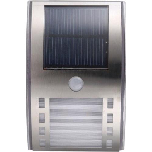Wireless Bright Solar Power Panel LED Light PIR Motion Sensor Outdoor Garden Door Path Pathway Stainless Steel Wall Lamp ZM56
