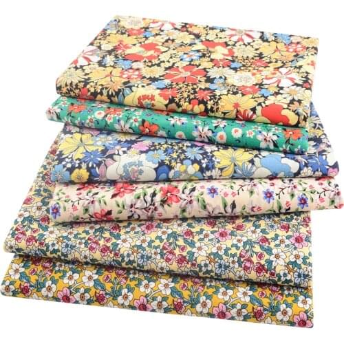 Booksew 50*145cm Soft Floral Printed Cotton Poplin Fabric Cloth For Sewing Dress Shirt Quilting Textile Needlework Per Meters