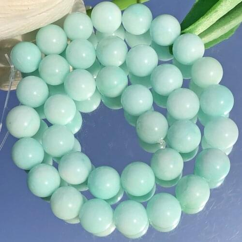 Natural Stone Round Amazonite Jades Beads Loose Spacer Beads For Jewelry Making 6/8/10MM Diy Woman Necklace Bracelet 15"Strand
