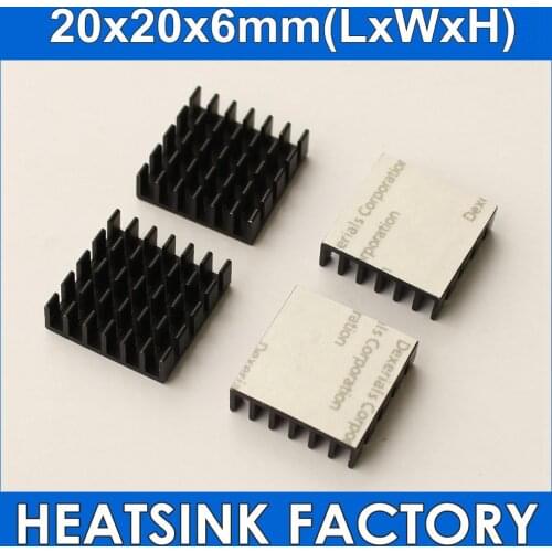 10pcs 20x20x6mm Heat Sink Heatsinks Cooler With Thermal Conductive Adhesive Transfer Tape