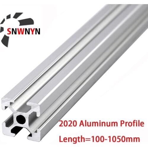CNC 2020 Aluminum Profile T Slot Extrusion Anodized EU Standard 100 200 300 400 500 600 800 1000mm Linear Rail For 3D Printer
