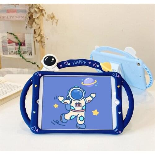 Kids Silicon Case For iPad 6th 9.7 2018 Air2 Pro 10.5 11 Mini 1 2 3 4 5 2020 Hand-seld Shockproof Tablet Cover For iPad 8th 10.2