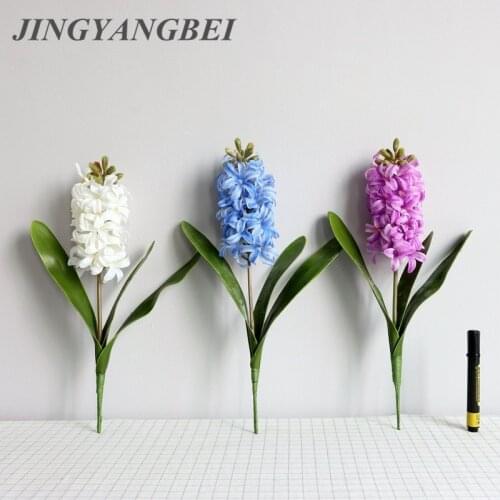 3D Real Touch Hyacinth Narcissus Artificial Flowers Home Wedding Party Decoration Fake Flores Wall Flower Potted Ornaments
