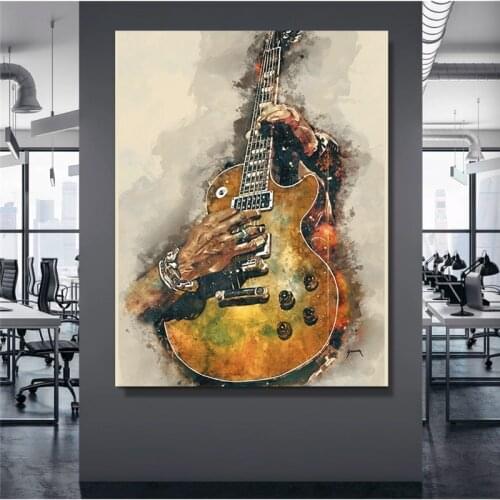 One Piece Abstract Rock Guitar Tableau Poster Wall Art Pictures Canvas HD Print Home Decor On Wall Oil Paintings Room Decoration