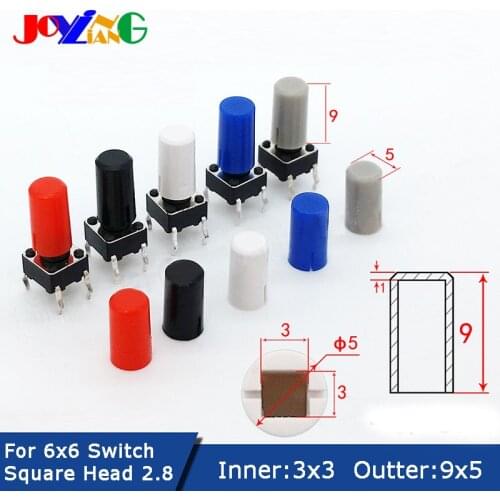 JOYING LIANG 5*9 Key Cap Round Square Inner Diameter 3x3 Switch Cap Fits 6*6 Head Touch Switch Outer Diameter 5x9