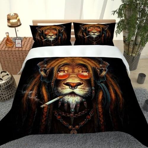 2020 Hot Style Bedding Set 3d Digital Lion Printing 2/3pcs Duvet Cover Set Single Twin Double Full Queen King Bedding