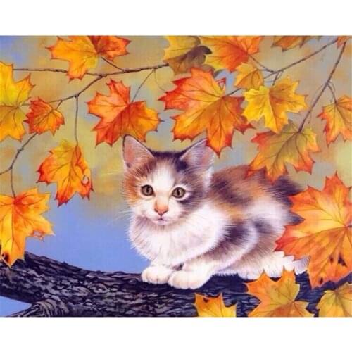 Cat Animal DIY Cross Stitch Embroidery 11CT Kits Craft Needlework Set Printed Canvas Cotton Thread Home Decoration On Design
