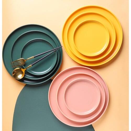 Creative ceramic western dishware family dinnerware breakfast plate steak dinner plate simple dish salad plate