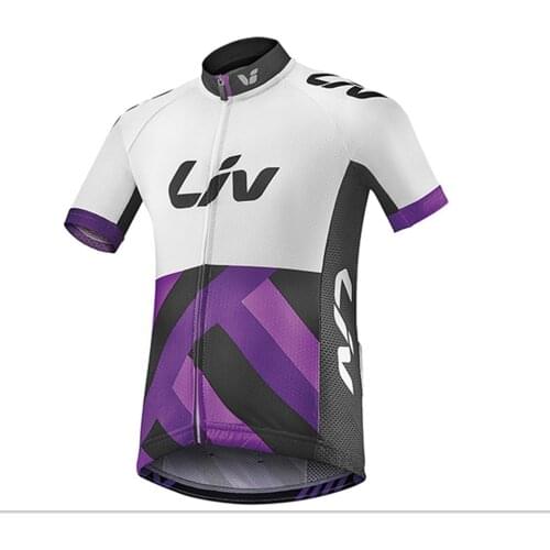 LIV Women Purple Short Sleeve Jersey Gel Pad Shorts Cropped-trousers Roupa Ciclismo Maillot Mujer Hot Sale Cycliste Wear Tops