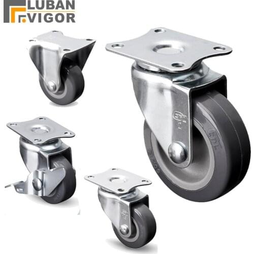 Small PU Casters wheel,with Side brake,for furniture wheel,1 inch,1.5inch,2inch ,Wearable ,Mute