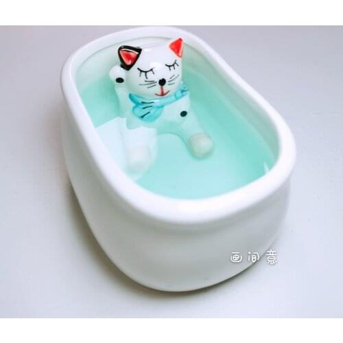 Cute Ceramics Square Watercolor Palette Water Tank Office Calligraphy Painting Supplies