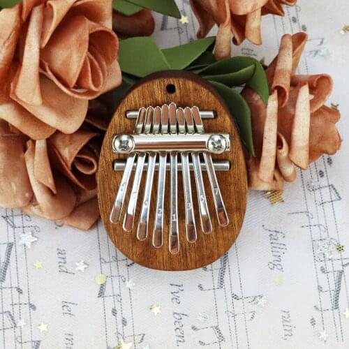 8 Key Mini Kalimba Wooden Thumb Piano Exquisite Finger Thumb Piano Marimba Musical Instrument Good Accessory With Tune Hammer
