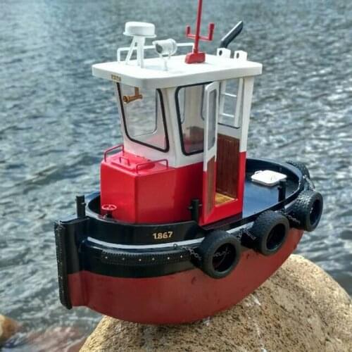 DIY remote control tugboat model kit Q1 egg boat mini Q boat small meng tug rescue boat simulation remote control birthday gift