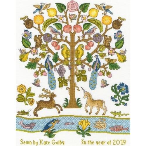 Hot Manufacturer Embroidery Tree of Plenty Large Counted Cross Stitch Kits with 100% Cotton Floss & Free Shipping for Wall Decor