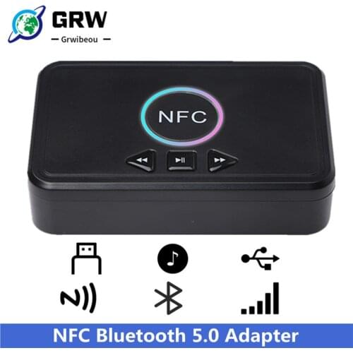 NFC Bluetooth 5.0 Adapter Home Speaker Receiver USB Smart Playback A2DP AUX 3.5mm RCA Jack Stereo Audio Wireless Adapter